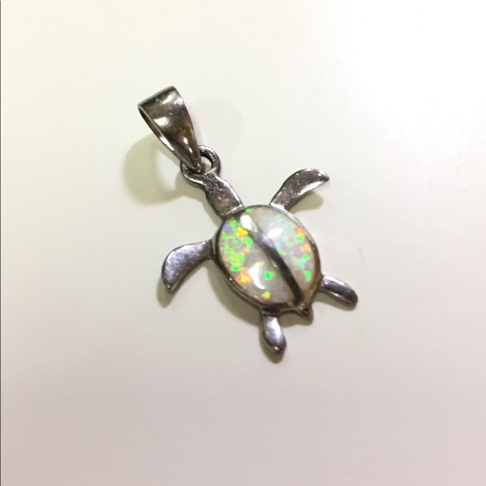 925 Silver/Opal Turtle Charm